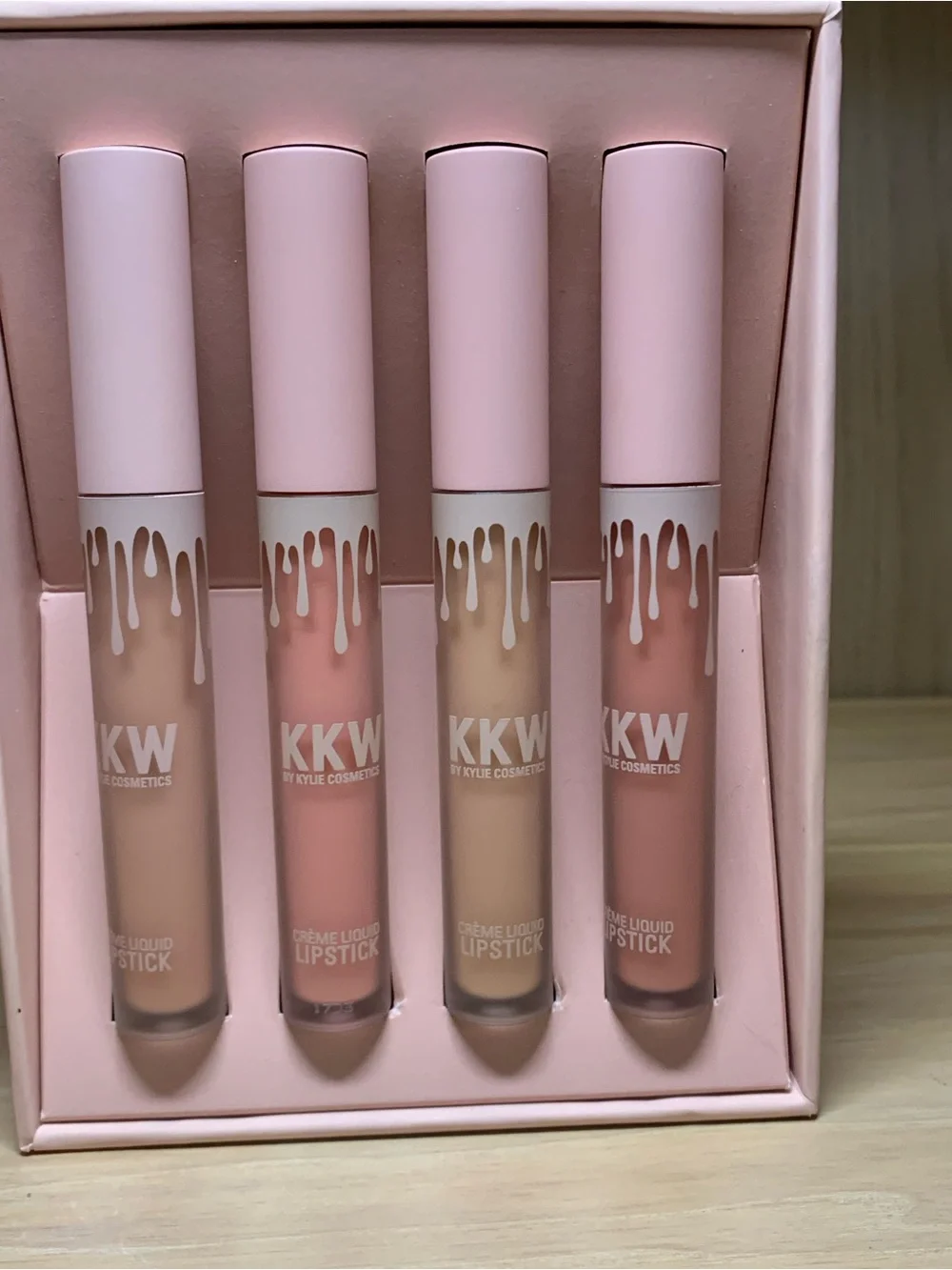 KKW x Kylie Cosmetics Pink and Nude Lipstick Set.